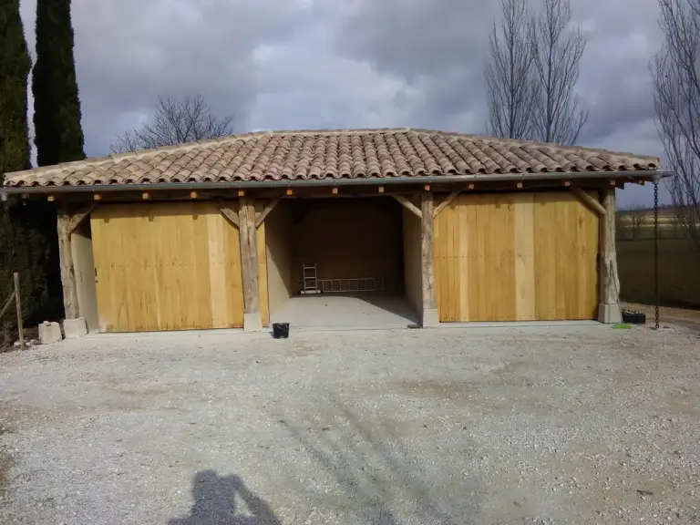 Carport ossature bois terminé